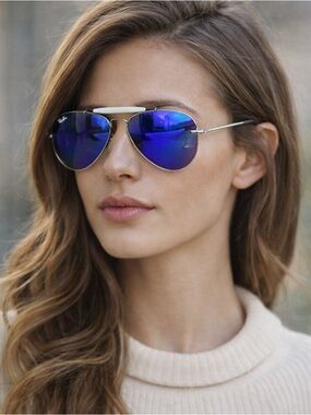 Ray-Ban Aviator Blue Mirror Sunglasses | Made in Italy | Unisex